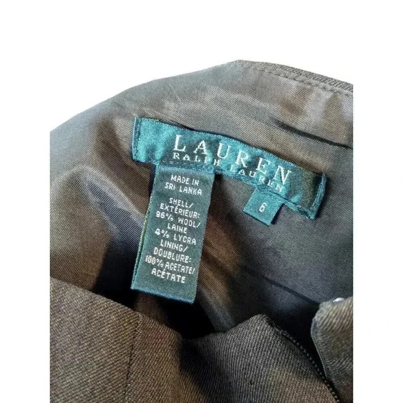 Lauren Ralph Lauren Dark Green Wool Blend Lined Pencil Skirt Size 6 - Picture 7 of 7